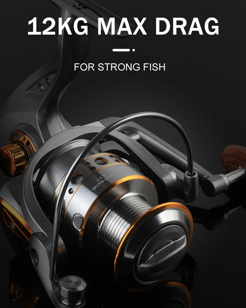 BILLINGS DC 1000~7000 Series,5.2:1 Gear Ratio,26LB Max Drag,CNC Metal Spool,Spinning Fishing Reel,For Freshwater Saltwater