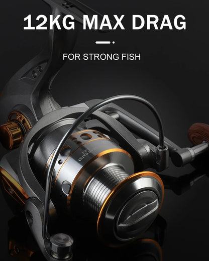 BILLINGS DC 1000~7000 Series,5.2:1 Gear Ratio,26LB Max Drag,CNC Metal Spool,Spinning Fishing Reel,For Freshwater Saltwater