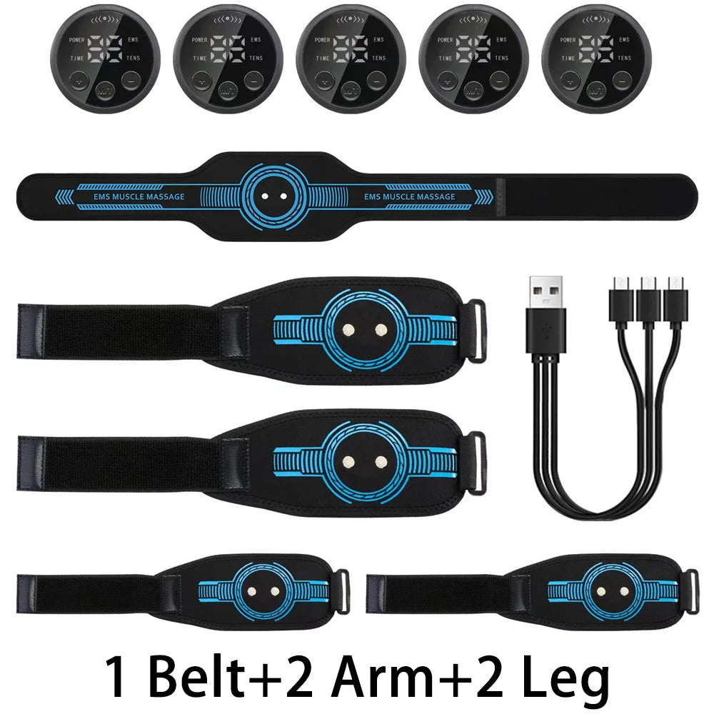 EMS Belt Massage Set Abdominal Fitness Device Intelligent Belt Full Body Muscle Stimulation Trainer USB Charging Version