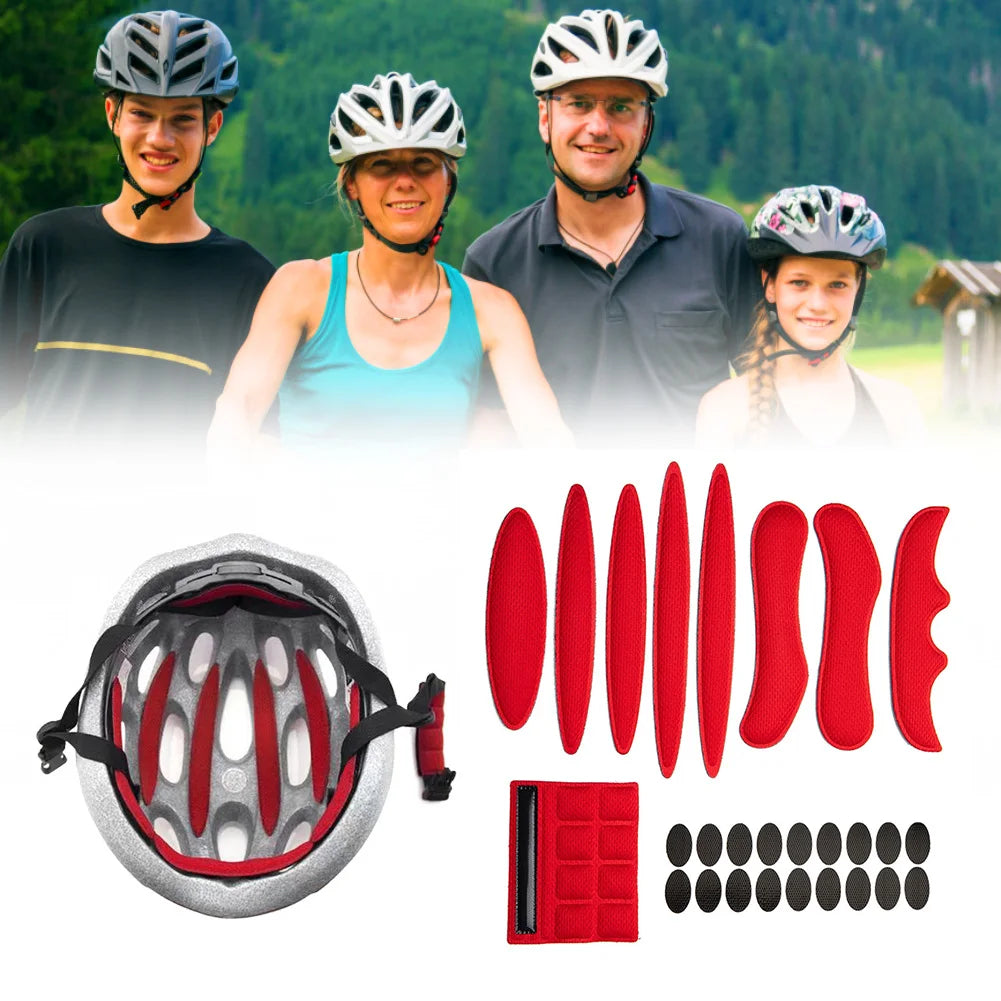 Helmet Padding Kit 27Pcs Bicycle Replacement Universal Foam Pads Set for MTB Bike Motorcycle Cycling Sportswear Accessories