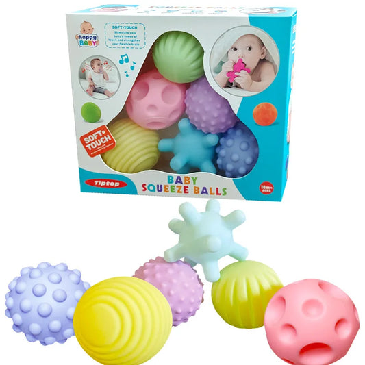 Juego de 6 pelotas multiusos texturizadas para desarrollar el sentido del tacto, pelotas de mano táctiles para bebés, pelotas de entrenamiento, pelotas suaves de masaje, regalos para niños.