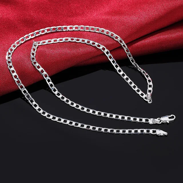 Colar de Corrente Cobra para Homens e Mulheres, prata esterlina 925, moda tira, alta qualidade, 1mm
