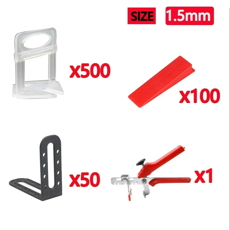 100-800PCS Floor Tile Leveling System Clips Spacers Straps Tile Piler Wadge Ceramic Tile Laying Leveling Construction Tools