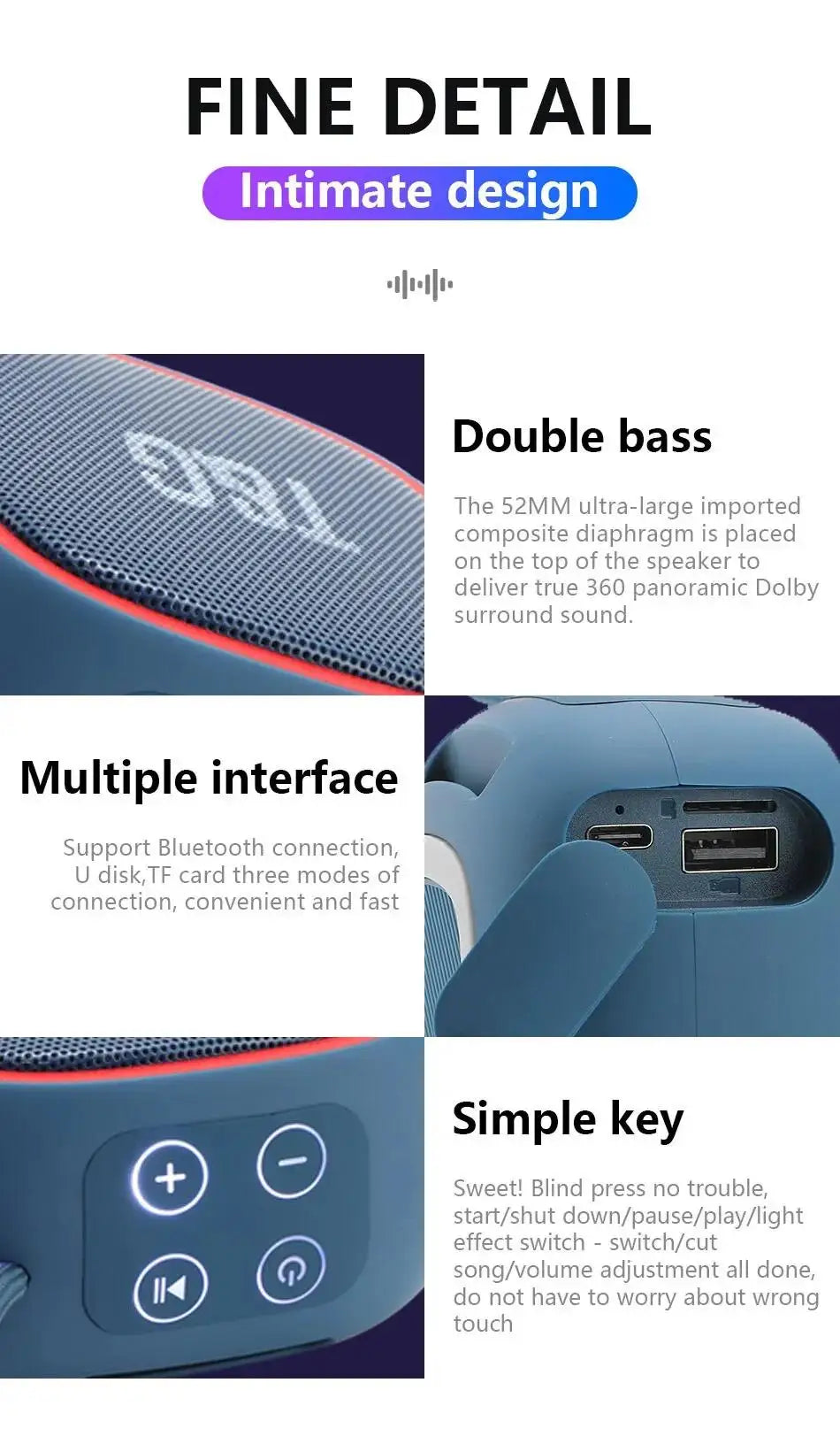 Wireless Bluetooth Speaker Outdoor Portable Subwoofer FM Radio Music Sound Box Mini Aux Bluetooth Bocina Blootooth Mp3 Audio Loud