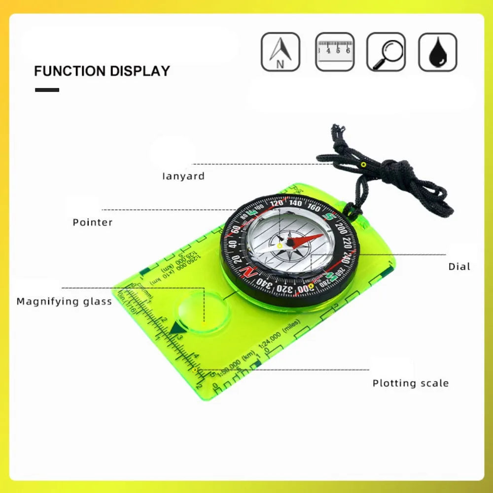 Brújula de orientación impermeable para lectura de mapas, brújula de placa base para actividades al aire libre, senderismo, caza, navegación, acampada, equipo de supervivencia.