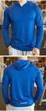 Autumn Gym Men T Shirt Casual Long Sleeve Slim Tops Tees elastic T-shirt Sports Fitness breathable Quick dry Hooded T Shirt