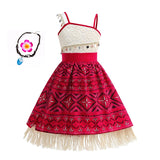 Disney Moana 2 Vaiana Costume Girls Princess Dress Children Purim Lace Clothes Kids Cartoon Cosplay Outfits Birthday Party Frock