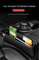 Universal Car Seat Gap Organizer Storage Box Multifunction Leather Crevice Side Storage Pocket Wallet Keys Card with Cup Holder