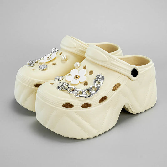 Women's Slippers 9CM High Platform Garden Fashion Clogs Shoes Women's Slippers Thick Bottom EVA Sandals Summer Girls Slippers