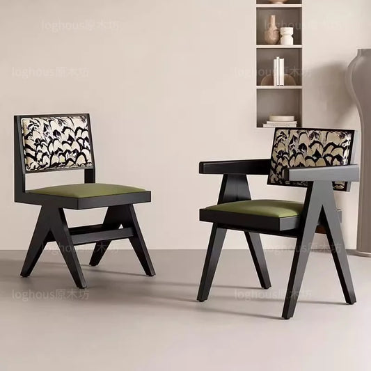 Rattan Nordic Relaxing Design Chair Accent Solid Wood Dining Modern Computer Office Aesthetic Relax Armrest Garden Furniture