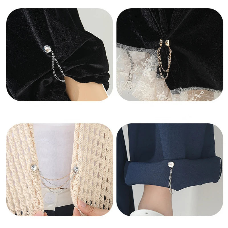 DIY Sewing Supplies Hooks Chain Magnetic Buckle Exquisite Brooch Buckles Roll Up Pants Legs Alloy Change Shorts Trouser Legs