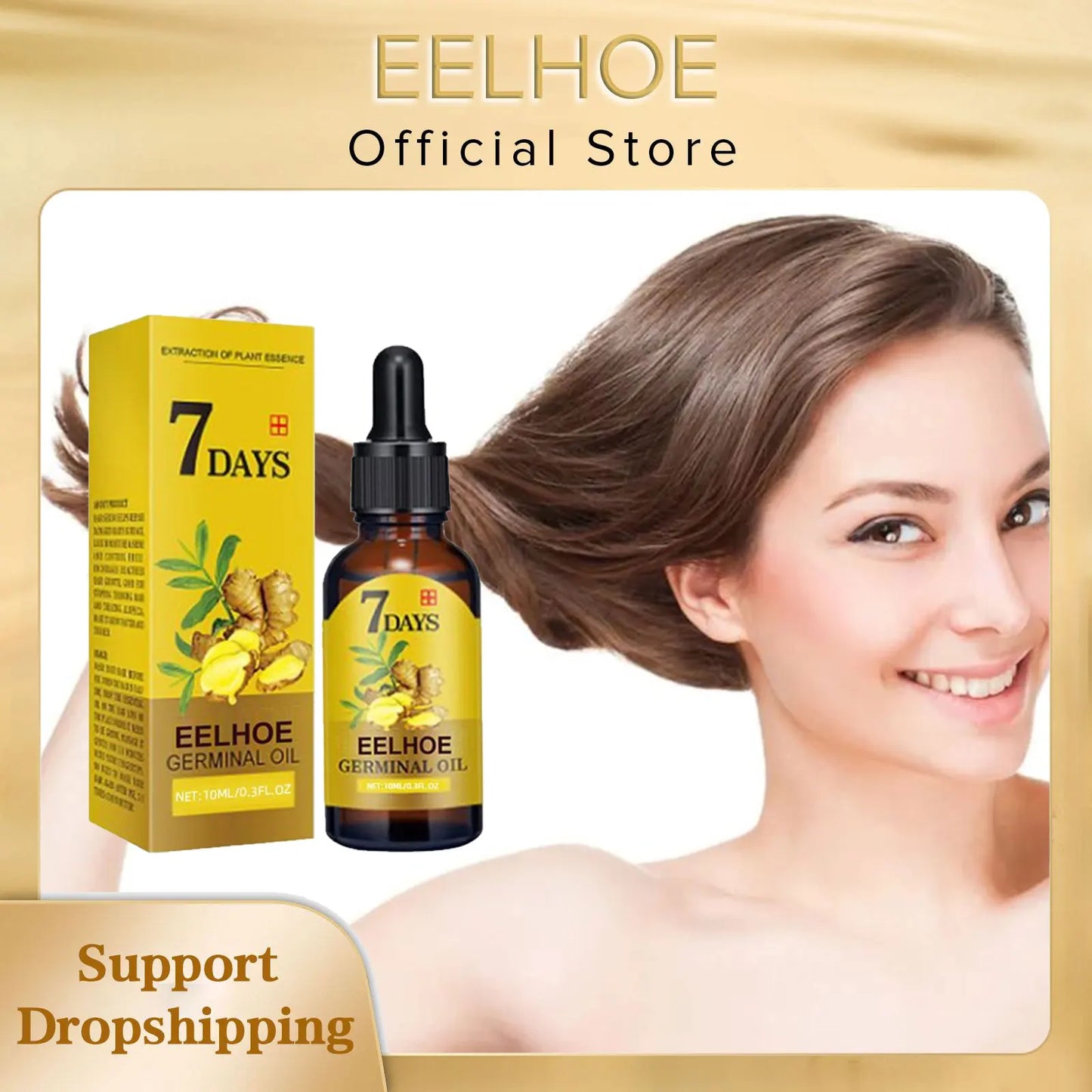 Aceite capilar de jengibre EELHOE para el crecimiento del cabello, tratamiento anticaída, esencia natural, hidratación, solución nutritiva, productos para el cuidado capilar. 