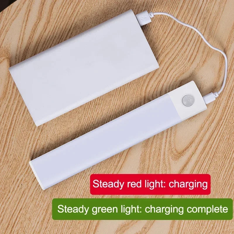 10-60cm led sob luzes do armário sensor de movimento luz noturna lâmpada sem fio recarregável para armário de cozinha quarto guarda-roupa luz