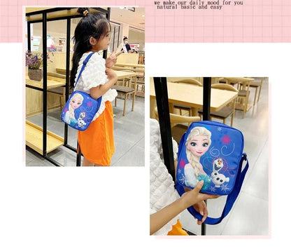 MINISO Disney 2024 New Princess Series Crossbody Bag "Frozen 2" Elsa Sophia Cartoon Shoulder Bag Girls Casual Fashion Handbag