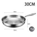 German Titanium Steel Frying Pan Uncoated Non Stick Pan Fish Scale Hammer Pattern Household Steak Frying Pan Kitchen Cookware