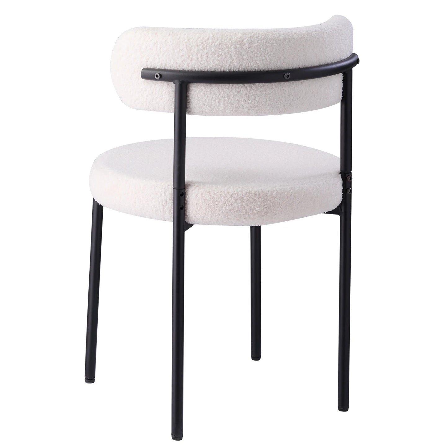 EGOONM 4Pcs Nordic Style Dining Chairs Upholstered Kitchen Chairs with Teddy Velvet Chair Home Desk Dining Room Kitchen Chairs