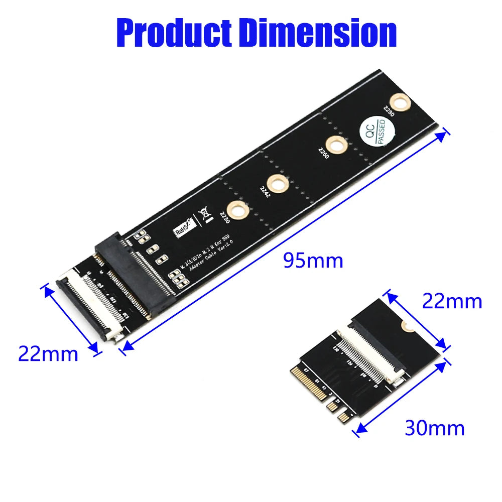 M.2 M2 NGFF Key M to Key A + E Extension Cable M2 SSD Adapter Card Extender extend Cable