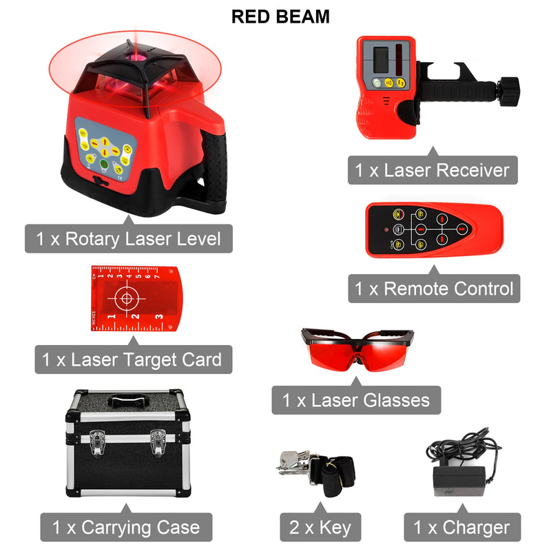 VEVOR 360 Rotary Laser Level Self-Leveling 500m Vertical Horizontal Scanning Professional Powerful Measurement Construction Tool