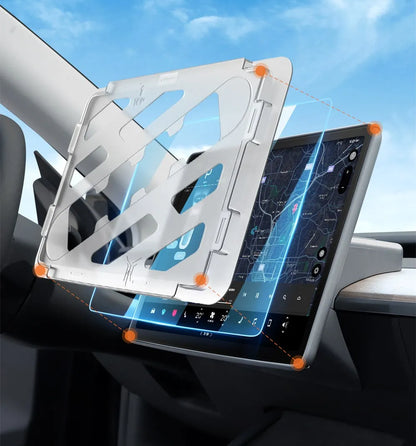 Protector de pantalla de vidrio templado YZ para consola central Tesla Model 3 Y, película HD antirreflejo, accesorios de protección de pantalla