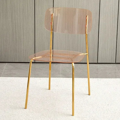 Modern Simple Household Transparent Dining Chair Backrest Single Person Leisure Net Red Table Plastic Chair Makeup Chairs  стул