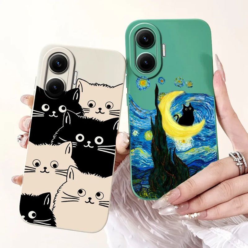 For Xiaomi Poco F7 Phone Cover For Redmi Turbo 4 Pro 5G Case Silicone Cute Cartoon Fashion Luxury Love Shockproof Bumper Funda