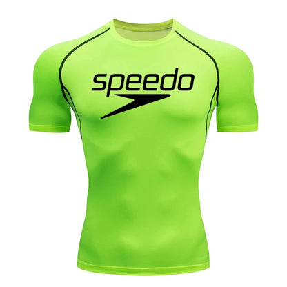 Camiseta de compresión para correr para hombre, camisetas con estampado de velocidad, ropa deportiva de gimnasio de secado rápido para hombre, camiseta Rashguard MMA para hombre 