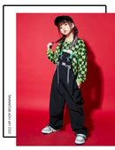 Boys Hip Hop Loose Overalls Girls K-pop Cargo Pants Kids Dungaree Joggers Children Jumpsuit Street Dance Romper Teen Streetwear