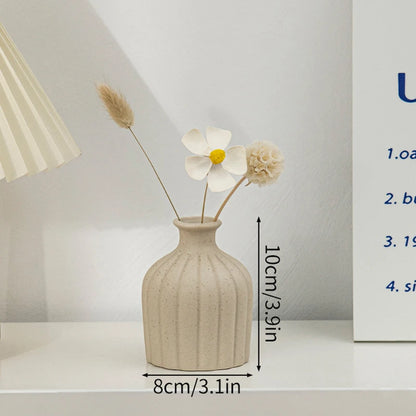 Ceramic Flower Vase Retro Table Decorative Vase Dried Flower Arrangement Pot Home Wedding Gifts Aesthetic Vase Desktop Ornament