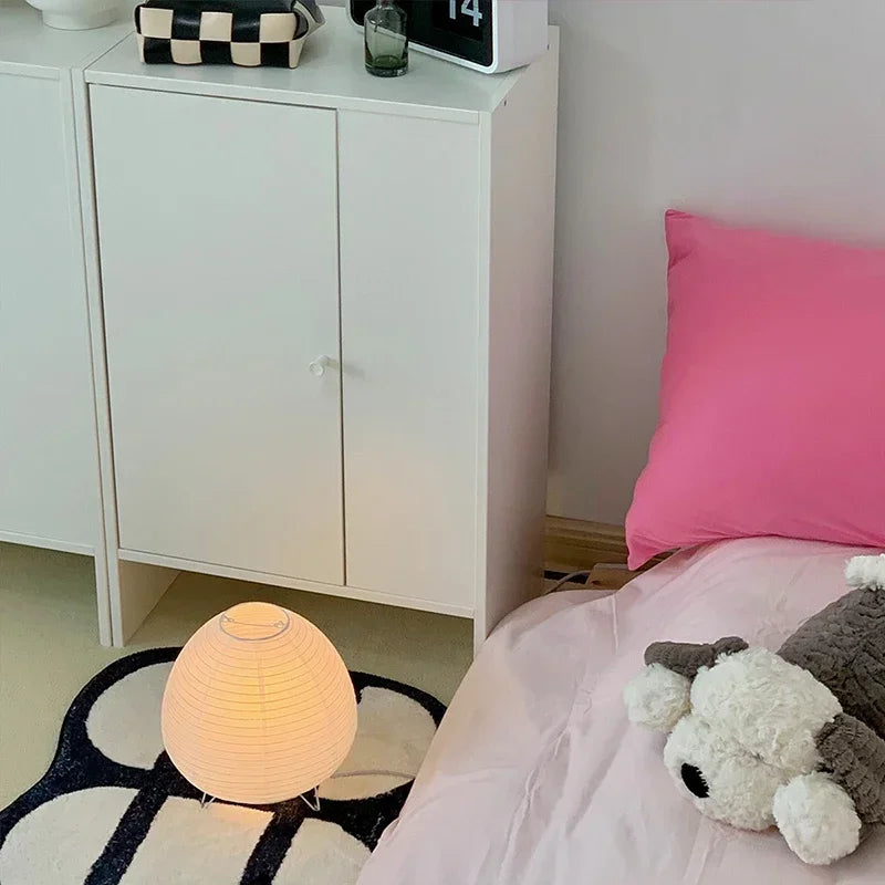 Japanese Lantern Led Table Lamp Living Room Bedroom Bedside Rice Paper Lights Study Homestay Art Creative Decor Table Lights