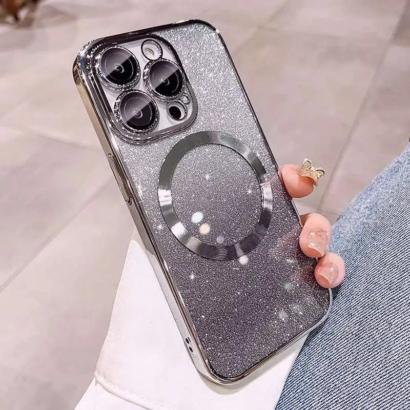 Glitter Plating Magnetic Ring Phone Case For Xiaomi Mi 14 15 Ultra 13 12 11 10T Lite 11T 12T 13T 14T Pro 11i 11X 12X Soft Cover