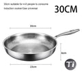 26/28/30cm German Pure Titanium Frying Pan Non-stick Frying Pan Uncoated Fish Scale Hammer Pattern Titanium Alloy Cookware