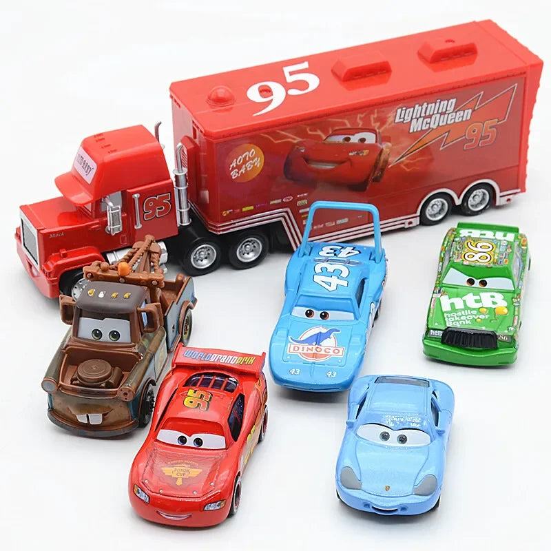 Disney Pixar Cars Toys Racing Lightning McQueen Jackson Storm Mater Sheriff 1:55 Diecast Model Car Toy Children Birthday Gift