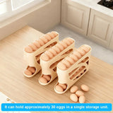 Automatic Scrolling Egg Rack Kitchen Egg Holder Storage Box Egg Basket Container Organizer Rolldown Refrigerator Egg Dispenser
