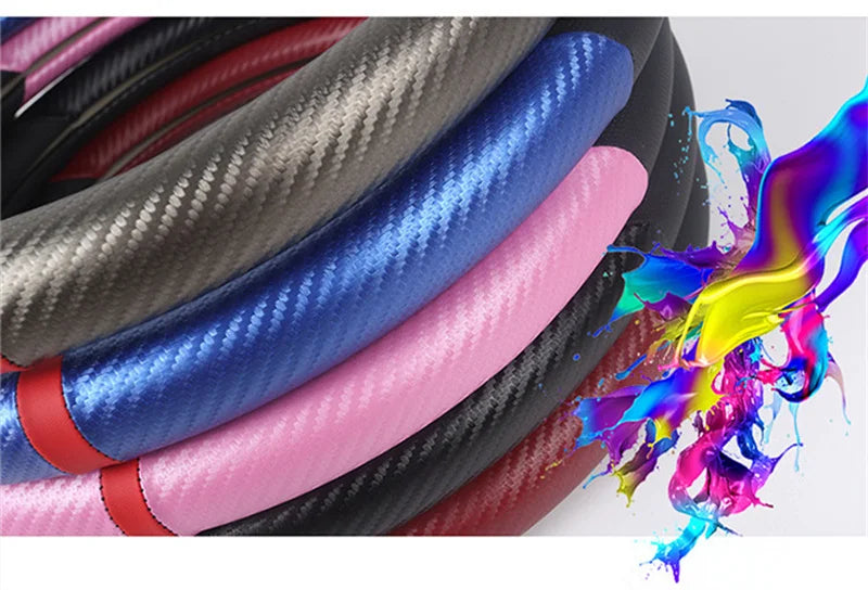 Fashion Universal Car Steering Wheel Cover Breathable Anti Slip Car Decoration Suitable 37-38cm Steering Wheel Cover Accessories