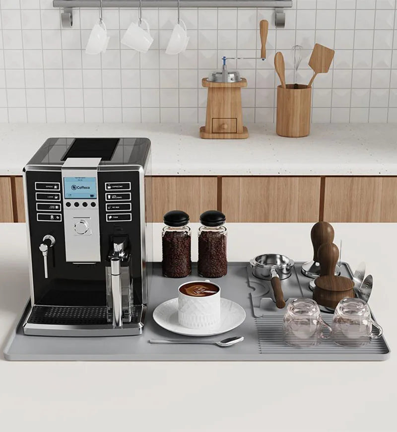 Home Coffee Machine Table Mat Anti-slip Silicone Coffee Mat Tamper Holder Station Cup Drainer Barista Coffee Accessories