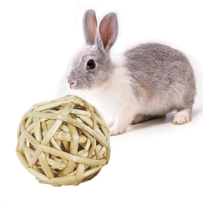 10 Styles 7CM Chewing Braided Ball Guinea Pig Rabbit Hamster Small Animal Play Pet Interactive Chew Toy Natural Grass Ball
