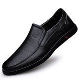 CLOHOO Men's Business Casual Shoes Handmade Layered Cowhide Rubber Bottom Leather Footwear for Office And Leisure