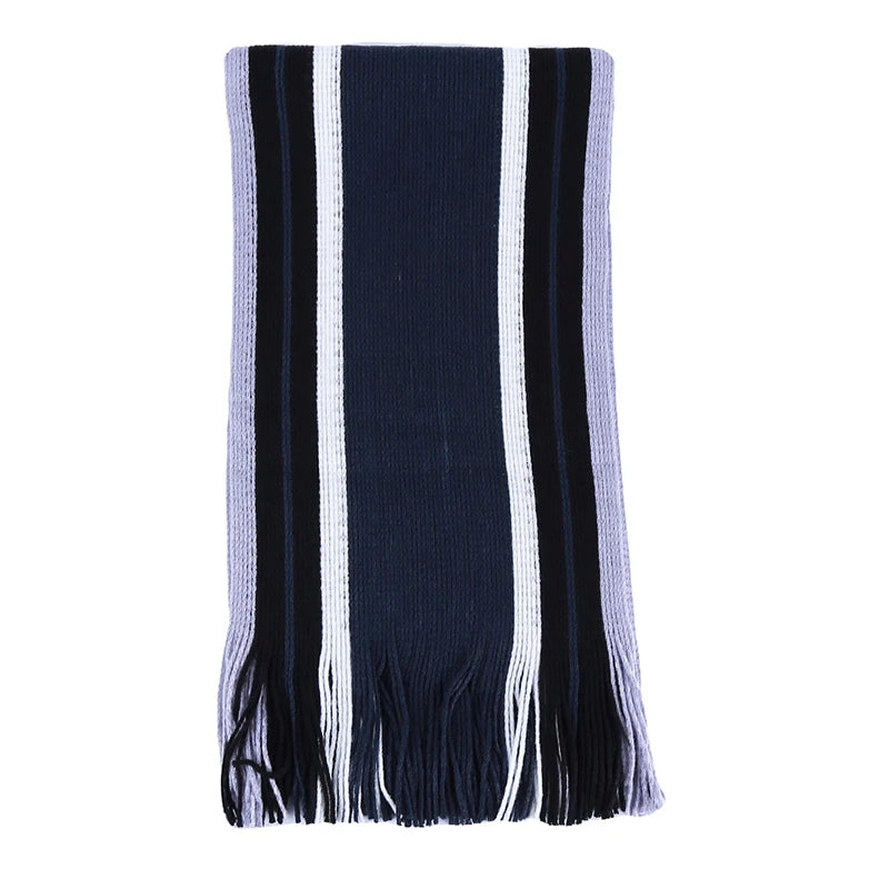 Classic Striped Outdoor Scarves Men Cashmere Soft Knitted Striped Scarf Long Tassel Neck Warmer Men'S Winter Scarf