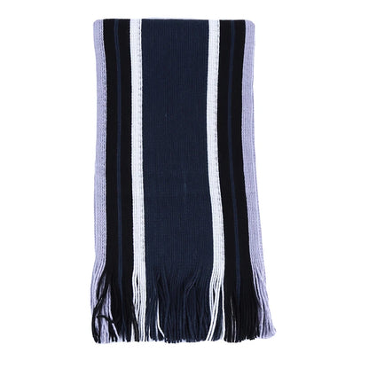 Bufandas clásicas de rayas para exteriores para hombre, bufanda de cachemira suave de punto a rayas, calentador de cuello con borlas largas, bufanda de invierno para hombre