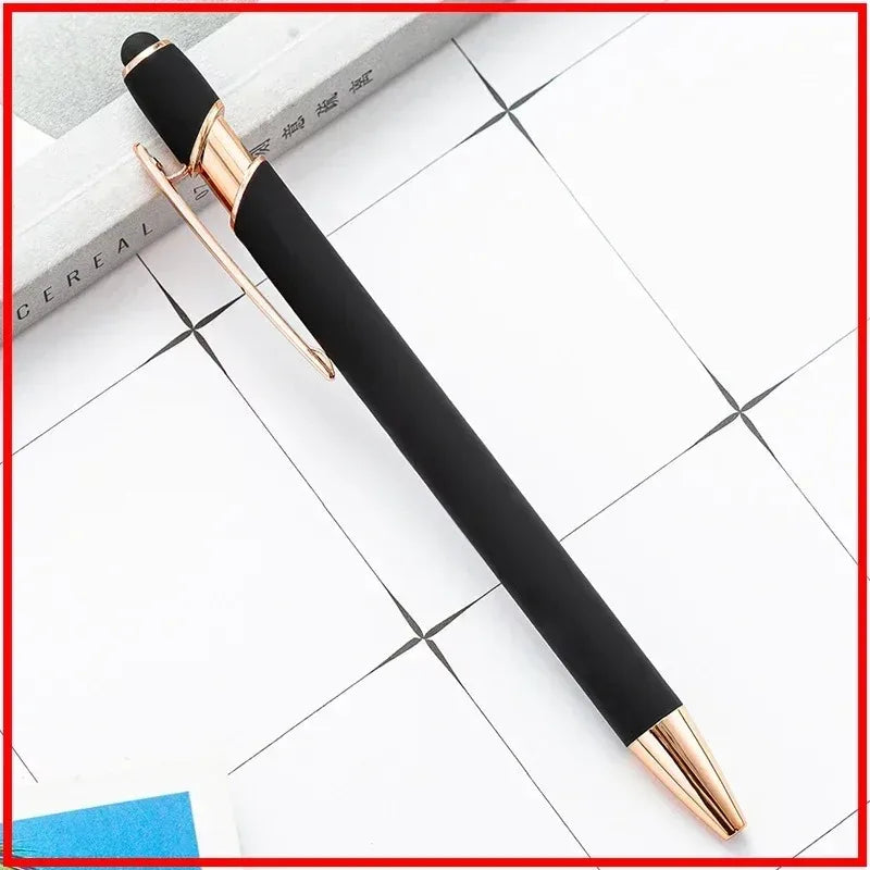 20-200 Pens Wholesale Metal Ballpoint Pen Touch Screen Pen Office School Advertising Pen Custom Logo Text Laser Engraving