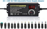 AC to DC Power Supply Adjustable Laboratory Supply Power Source 3V-24V-3A Portable Universal Adapter EU/US Plug Alligator Clip