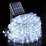 Corda de tubo solar ao ar livre luz led jardim decoração natal luz da corda de fadas 32m/22m/12m/7m festa de casamento ao ar livre lâmpada led