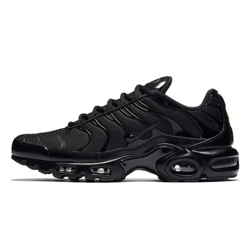 Zapatillas Nike Air Max Plus TN para correr, clásicas, negras triples, para exteriores, para correr, caminar, deportivas, para mujer y hombre.