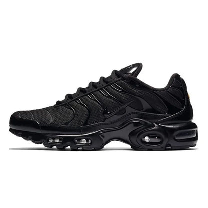 Zapatillas Nike Air Max Plus TN para correr, clásicas, negras triples, para exteriores, para correr, caminar, deportivas, para mujer y hombre.