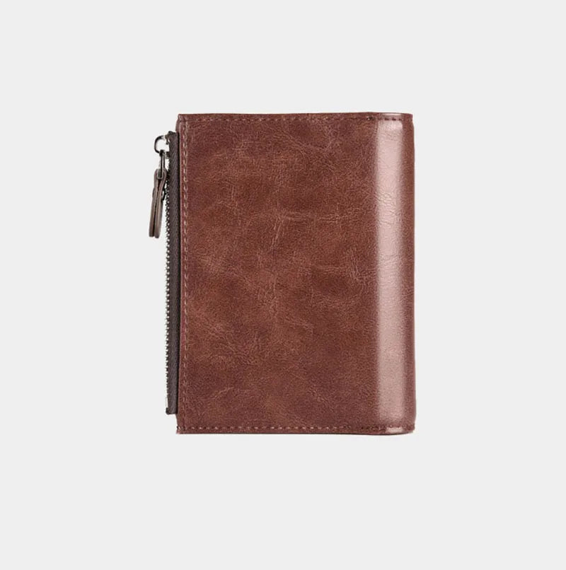 Leather Men's Wallet Luxury Short RFID Card Holder for Men Zipper Coin Purse Portable Male Wallets Billfold