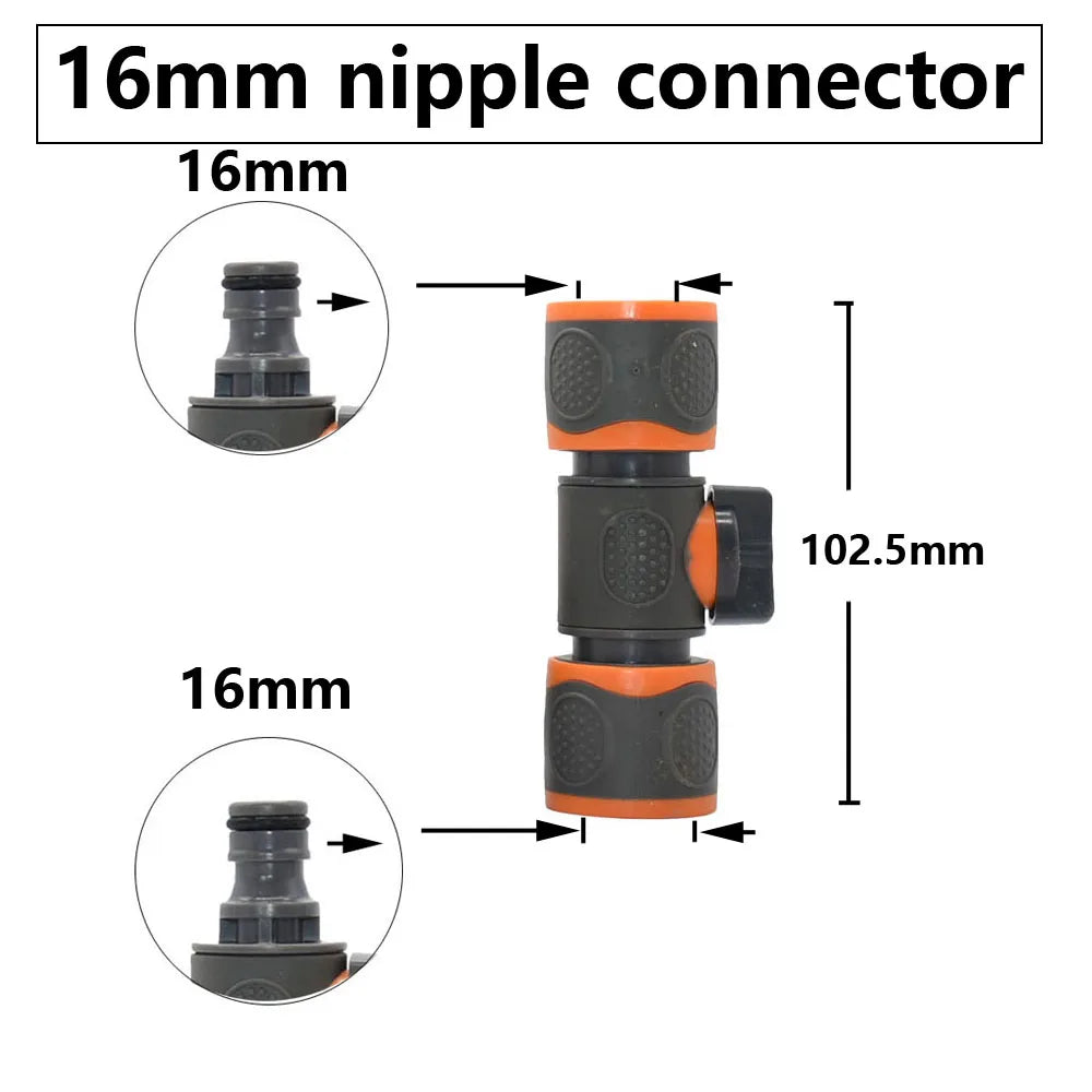 Conector rápido para manguera de jardín, acoplador de tubería de 1/2, 3/4 y 1 pulgada, conector de agua de parada, junta de reparación de 16/20/32 mm, accesorio para sistema de riego