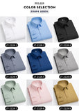 Summer shirt, men's white glossy non ironing shirt, men's wrinkle resistant ice silk casual high-end seamless business shirt