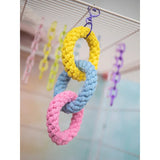 Chew-Proof Triple Ring Cotton Rope Toy - Hand-Braided Knot Ball for Aggressive Chewers Multi-Pet Enrichment Puzzle for Hamsters