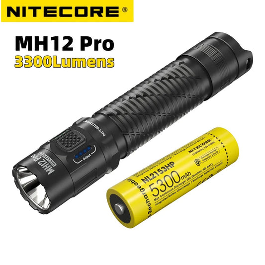 NITECORE MH12 Pro USB-C Rechargeable Compact UHi 40 LED Flashlight 3300 Lumens Lantern Emergency Tactical Torch with NL2153HP