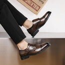 Italian Men's Brogue Shoes Brown Low Cut Commuting Business Casual Shoes Men's Banquet Leather Shoes Soft Sole Big Size：38-48